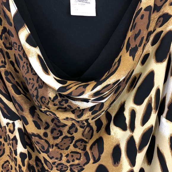 Vintage Leopard Print Drape Front Tank Sz 8 - Picture 3 of 7